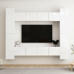 Gebruikt, 8-delige Tv-meubelset spaanplaat hoogglans wit tweedehands  Heel Nederland