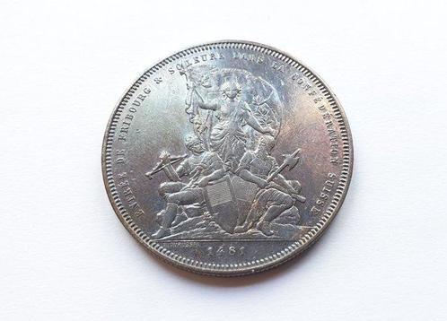 Zwitserland, Fribourg 5 Francs 1881 City View (Zonder, Postzegels en Munten, Munten | Europa | Niet-Euromunten