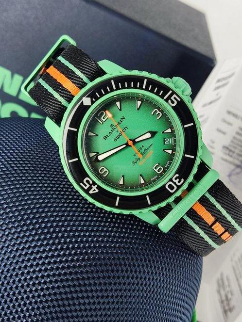 Swatch - Blancpain X Swatch Scuba Fifty Fathoms Indian Ocean, Sieraden, Tassen en Uiterlijk, Horloges | Heren