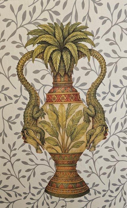Limited edition! XXL TESSUTO Vazen Paradijs met krokodillen, Antiek en Kunst, Antiek | Kleden en Textiel