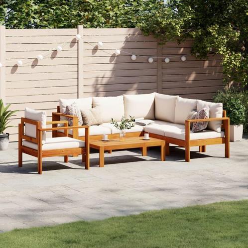 vidaXL 5-delige Loungeset met kussens massief acaciahout, Tuin en Terras, Tuinsets en Loungesets, Loungeset, Nieuw, Hout, Verzenden
