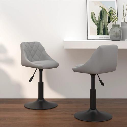vidaXL Eetkamerstoelen draaibaar 2 st fluweel lichtgrijs, Huis en Inrichting, Stoelen, Grijs, Nieuw, Verzenden