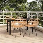 vidaXL 5-delige Tuinset poly rattan, 4 zitplaatsen, Nieuw, Tuinset, Verzenden