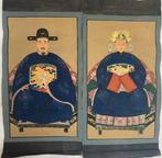 Zeer fijn schilderij. Uiterst verfijnde zijden schilderijen