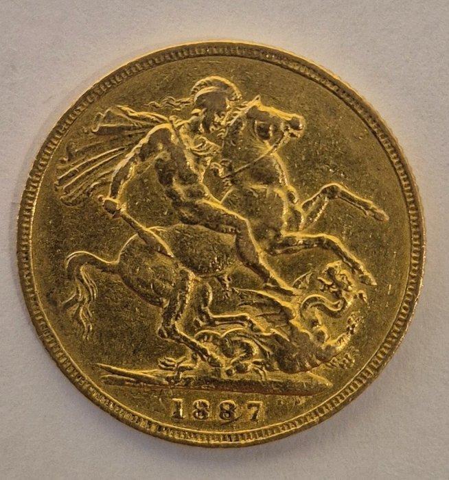 Verenigd Koninkrijk. Victoria. Sovereign 1887, Postzegels en Munten, Munten | Europa | Niet-Euromunten