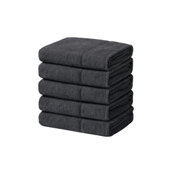 Handdoeken 70×140 cm – Set van 5 – 400 g/m² - Zwart, Huis en Inrichting, Badkamer | Badtextiel en Accessoires, Ophalen of Verzenden
