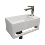 Fontein BWS Solid Surface met Handdoekrek Mat Wit (kraangat, Doe-het-zelf en Verbouw, Sanitair, Ophalen of Verzenden, Nieuw, Overige typen