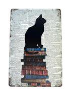 Metalen Wandbord - Cats Book Wall, Ophalen of Verzenden, Nieuw