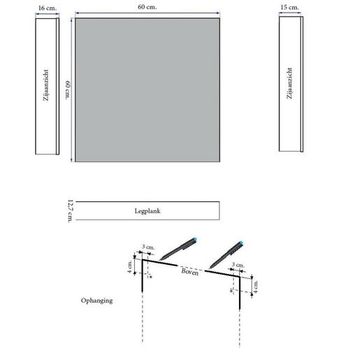 Spiegelkast Sanicare Qlassics 60 cm 1 Deur Truffel-Eiken, Doe-het-zelf en Verbouw, Sanitair, Ophalen of Verzenden