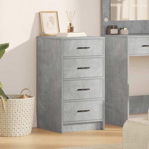 vidaXL Dressoir met lade Betongrijs 40 x 41 x 75 cm Bewerkt, Huis en Inrichting, Kasten | Dressoirs, Nieuw, Minder dan 50 cm, Overige houtsoorten