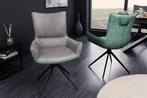 Draaibare design stoel ALPINE grijs groene armleuningen, Huis en Inrichting, Fauteuils, Nieuw, Ophalen of Verzenden