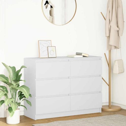 vidaXL Dressoir 100x35x76 cm spaanplaat wit, Huis en Inrichting, Kasten | Dressoirs, Nieuw, Overige houtsoorten, Verzenden