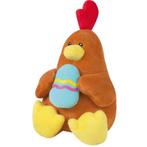Pluche bruine kip knuffel met paasei 16 cm - Knuffel kippen, Kinderen en Baby's, Nieuw, Verzenden