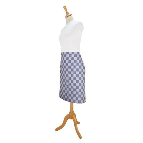 Schort Sloof Blauw en Wit Geblokt 60x70cm 100% Katoen - Treb, Huis en Inrichting, Keuken | Textiel, Schort, Overige kleuren, Nieuw