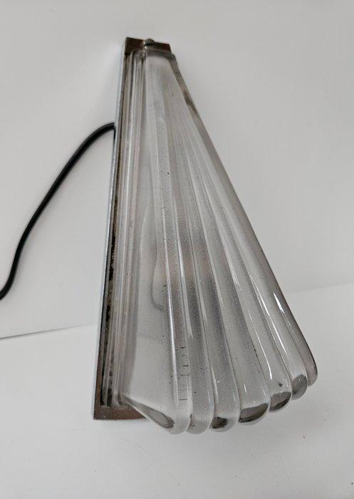 WB - Art Deco - Muurlamp - Lamp - Glas - Verchroomd staal, Antiek en Kunst, Kunst | Designobjecten