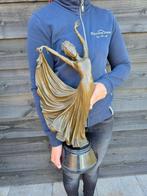 Beeld, (XL) Bronze: Lady with Dress - 57 cm - Brons, Marmer, Antiek en Kunst