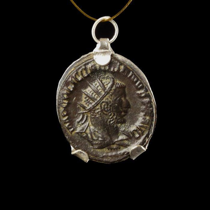 Oud-Romeins Coin pendant, Romeinse munt keizer Gallienus, Antiek en Kunst, Antiek | Overige Antiek