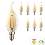 8x E14 LED lamp | Kaarslamp |  4W 2500K extra warm | Dimbaar, 30 tot 60 watt, Led-lamp, Verzenden, E14 (klein)