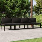 vidaXL Tuinbank 4-zits met kussens aluminium, Verzenden, Nieuw, Aluminium