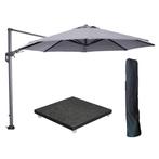 Garden Impressions Hawaii zweefparasol Ø350 cm carbon black, Verzenden, Nieuw