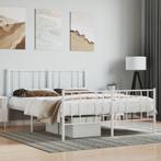 vidaXL Bedframe met hoofd- en voeteneinde metaal wit 120 x, Huis en Inrichting, Slaapkamer | Bedden, Verzenden, Wit, Metaal, Nieuw