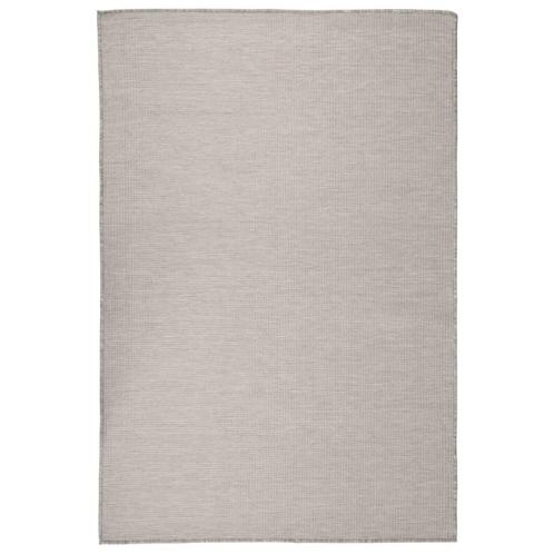 vidaXL Buitenkleed platgeweven 120x170 cm taupe, Huis en Inrichting, Stoffering | Tapijten en Kleden, Nieuw, Verzenden