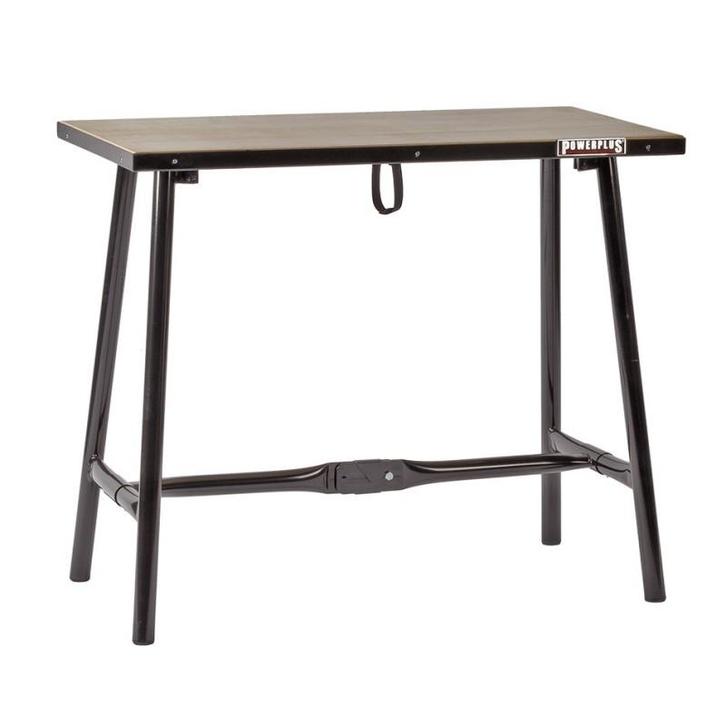 Inklapbare werkbank zwart 100 cm met houten werkblad, Doe-het-zelf en Verbouw, Werkbanken, Ophalen of Verzenden