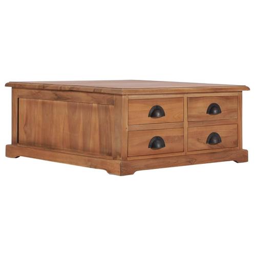 vidaXL Salontafel 68x68x30 cm massief teakhout, Huis en Inrichting, Tafels | Salontafels, 50 tot 100 cm, Nieuw, Teakhout, Minder dan 50 cm