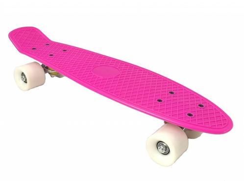 2Cycle - Skateboard - Penny board - Roze-Wit - 22.5 inch -, Sport en Fitness, Skateboarden, Skateboard, Nieuw, Verzenden