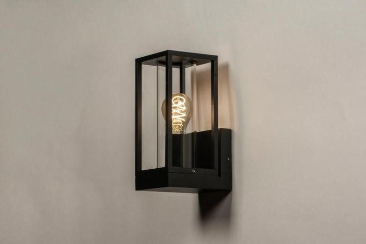Rietveld Wandlampen - Zwart - Glas, Metaal, Huis en Inrichting, Lampen | Wandlampen, Verzenden