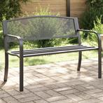 vidaXL Tuinbankje 119 cm staal zwart, Verzenden, Nieuw, Metaal