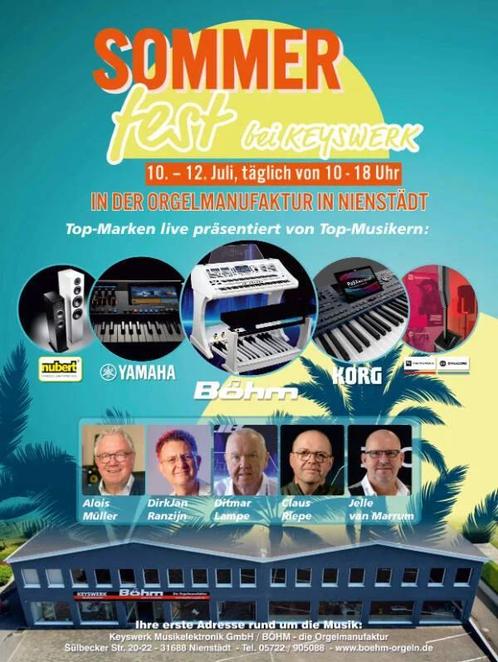 Zomerfeest bij Keyswerk - Böhm Orgels en Keyboards, Muziek en Instrumenten, Orgels, 2 klavieren, Orgel, Nieuw