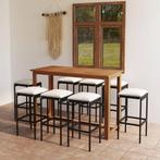 vidaXL 9-delige Tuinbarset met kussens zwart, Tuin en Terras, Verzenden, Nieuw, Hardhout, 8 zitplaatsen
