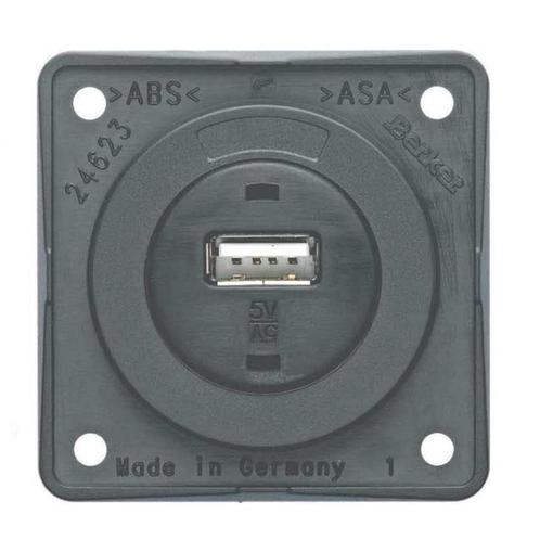 Berker Contactdoos 1x USB Lader 12V Inbouw Grijs Mat, Caravans en Kamperen, Kampeeraccessoires, Nieuw