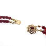 Vintage glaskralen collier met gouden slot (Ketting), Ophalen of Verzenden, Gebruikt, Overige kleuren, Goud