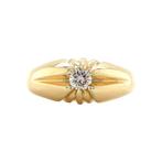 Gouden pinkring met diamant 14 krt, Sieraden, Tassen en Uiterlijk, Ringen, Nieuw, Ophalen of Verzenden