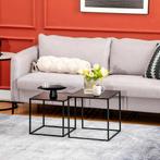 TRUUSK Salontafelset 2-delig Bijzettafels Modern Design Stal, Huis en Inrichting, Tafels | Salontafels, Verzenden, Nieuw