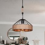[lux.pro] Hanglamp Bridgford E27 zwart en jute, Huis en Inrichting, Lampen | Hanglampen, Verzenden, Nieuw
