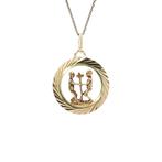 Gouden sterrenbeeld hanger tweelingen 14 karaat, Verzenden, Zo goed als nieuw, Goud, Goud