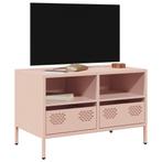 vidaXL Tv-meubel 68x39x43,5 cm koudgewalst staal roze, Huis en Inrichting, Minder dan 50 cm, Verzenden, Nieuw, Minder dan 100 cm