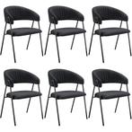 Eetkamerstoel Bedano, gestoffeerd, geweven stof, 150 kg - zw, Huis en Inrichting, Stoelen, Verzenden, Nieuw