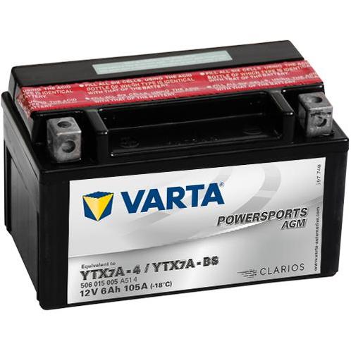 Varta Powersports AGM YTX7A-BS accu | 506 015 005 | 12V 6Ah, Auto-onderdelen, Accu's en Toebehoren, Ophalen of Verzenden