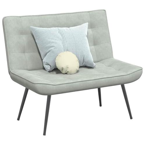 vidaXL Bankje 110x74x84 cm fluweel lichtgrijs, Huis en Inrichting, Banken | Bankstellen, Nieuw, Minder dan 150 cm, Stof, Verzenden