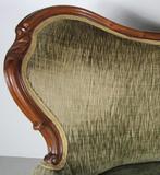 Bank - Mahonie, Stof - Bezorging mogelijk, Antiek en Kunst