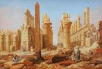 Ludwig Hans Fischer (1848-1915) - Temple of Karnak in Egypt, Antiek en Kunst, Kunst | Schilderijen | Klassiek