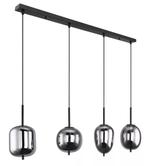 ACTIE: Hanglamp eettafel rookglas Blacky 4x E14 fitting FOIR, Nieuw, Verzenden