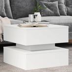 vidaXL Salontafel met LED-verlichting 50x50x40 cm wit, Verzenden, Nieuw, Overige houtsoorten, 50 tot 100 cm