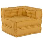 vidaXL Poef modulair 70x70x54 stof geel, Huis en Inrichting, Woonaccessoires | Kussens, Verzenden, Nieuw, Geel