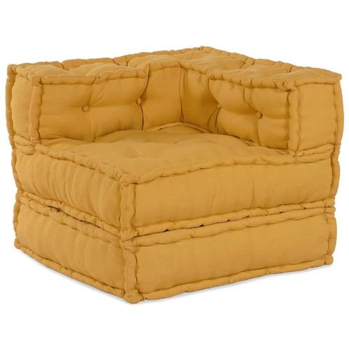 vidaXL Poef modulair 70x70x54 stof geel, Huis en Inrichting, Woonaccessoires | Kussens, Geel, Nieuw, Verzenden