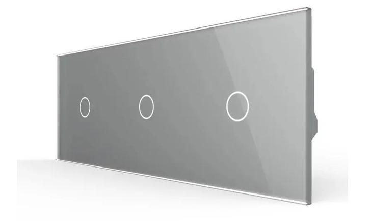 Livolo | Grijs | touch | Dimmer Schakelaar – 3 Lichtknoppen, Doe-het-zelf en Verbouw, Elektra en Kabels, Schakelaar, Nieuw, Ophalen of Verzenden
